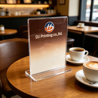 Support de Table en Acrylique Transparent en Forme de T, Double Face, avec Logo Personnalisé, pour Restaurant, Magasin de Détail, Menu, Liste de Prix