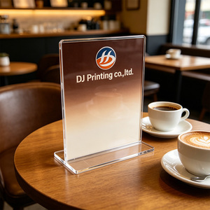 Support de Table en Acrylique Transparent en Forme de T, Double Face, avec Logo Personnalisé, pour Restaurant, Magasin de Détail, Menu, <span class=keywords><strong>Liste</strong></span> de Prix - Product Image 4