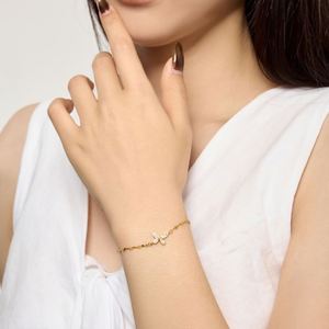 Dylam Elegance Fine Fashion 18K Gold Rhodium Plated 925 Silver Lip Chain 5A Cubic Zirconia Butterfly Pendant <b>Bracelets</b> for Women - Product Image 6