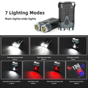 EDC Đèn pin công suất cao Mini Keychain kép đầu Quà Tặng <span class=keywords><strong>LED</strong></span> Torch ánh sáng ngoài trời cắm trại không thấm nước Đèn pin đèn - Product Image 2