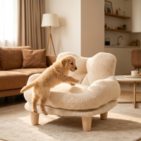 Lit de Luxe Orthopédique Premium pour Chats et Chiens – Mobilier Solide pour Animaux de Compagnie, Fournitures de Salon, Canapé-Lit Lavable en Peluche pour Chiens et Chats
