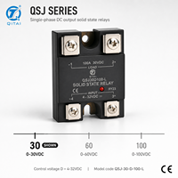 Relais statique à semi-conducteurs QSJ30D100-L DC 100A 0-30VDC, sortie MOSFET, monophasé, SSR opto-isolé, montage sur panneau pour chauffage DC