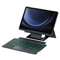 Casing Keyboard Nirkabel Baru dengan Lampu Latar untuk Tab S10/S9FE/S8/S7 Plus/A9/S7FE - Ukuran Penuh 7-RGB Backlit Cover Lepas Pasang