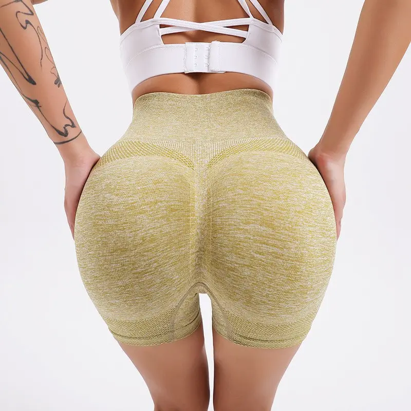 Scrunch Yoga Shorts Custom Design Stretch Summer Booty Shorts Ins For Ladies Soft Sexy Spandex Shorts seamless and Breathable
