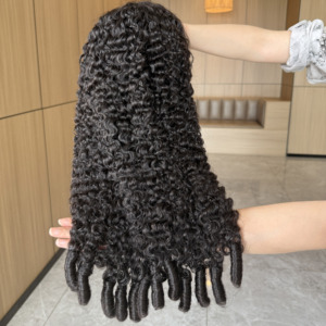 Pelucas de cabello humano crudo rizado birmano 13*4 Peluca Frontal de encaje transparente Peluca con malla frontal de densidad 250% 16 ~ 24 pulgadas en stock Almacén de EE. UU. - Product Image 4