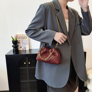 Bolso de Hombro <span class=keywords><strong>con</strong></span> Cadena, Estilo Coreano, Plisado, Texturizado, Tipo Nube, Simple, Moderno, Casual, de Poliéster, Primavera 2026 - Product Image 4