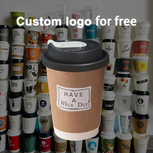Cups Coffee Lianfa OEM Vasos De Papel Cafe 10 12 16oz Double Wall Hollow Recycle White Kraft Paper Cups For Coffee Tall Custom Hot