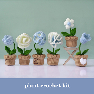Easy to Do Handmade Kids DIY Craft Plant Flower <b>Crochet</b> and Sewing <b>Set</b> <b>Crochet</b> Knitting Kit - Product Image 4
