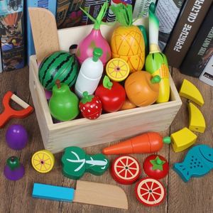 Juego de Juguetes de Madera para Cortar Frutas y Verduras, Juego de Imitación para la Educación Temprana, Comida de Juguete para Niños - Product Image 5