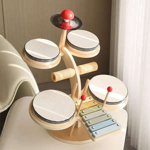 Kit d'instruments de <span class=keywords><strong>musique</strong></span> en bois Montessori 7 en 1 ensemble de batterie pour enfants et jouets éducatifs Xylophone pour tout-petit bébé garçon et fille - Product Image 2