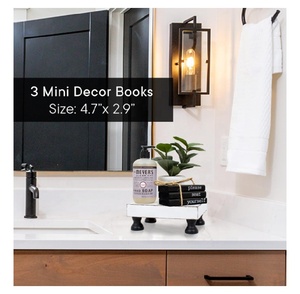 Pequeño acento decorativo el baño de invitados granja baño decoración divertido rústico madera Mini libros - Product Image 6