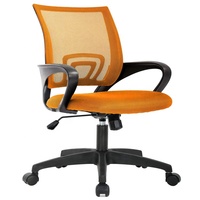 Chaise de bureau en maille pivotante ergonomique bleue à dossier moyen