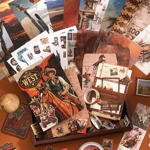 Mỹ Tây thẩm mỹ sổ lưu niệm Hộp Quà Tặng-simno Vintage A6 lưới máy tính xách tay + cao bồi dán & Washi Băng - Product Image 4