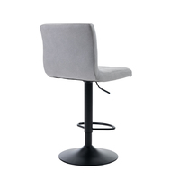 Tabouret de bar nordique en cuir noir réglable pivotant pour la cuisine vente en gros