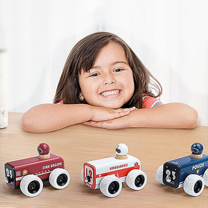 Palyset <span class=keywords><strong>de</strong></span> educación temprana tirar hacia atrás camión <span class=keywords><strong>de</strong></span> bomberos vehículo mini ambulancia coche <span class=keywords><strong>de</strong></span> juguete divertido <span class=keywords><strong>de</strong></span> madera para niños regalo <span class=keywords><strong>de</strong></span> cumpleaños - Product Image 2