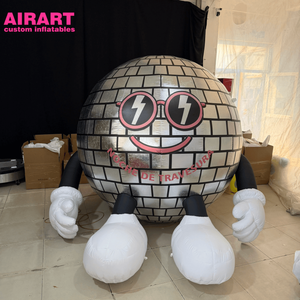 Boule disco miroir de 2 m avec figurine de dessin animé pour la décoration de scène, idées de fête, boule disco miroir en PVC - Product Image 3