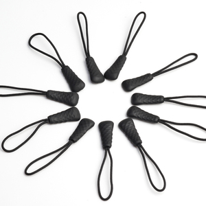 Custom woven rubber silicone pvc logo plastic round zipper puller slider and puller with logo for bag