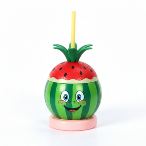 Gran oferta, botella de agua de grado alimenticio de plástico PP personalizada, figura de Animal 3D de dibujos animados, taza de bebida con correas para niños - Product Image 5
