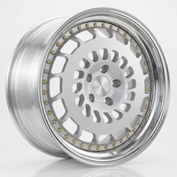 Nuevas Llantas Geruida Hyper Silver Gold Bolts de Diseño de Malla, Forjadas en Aleación de Aluminio 6061 T6, Modelo S4-00014, para Reequipamiento/Actualización, con 6 Años de Garantía