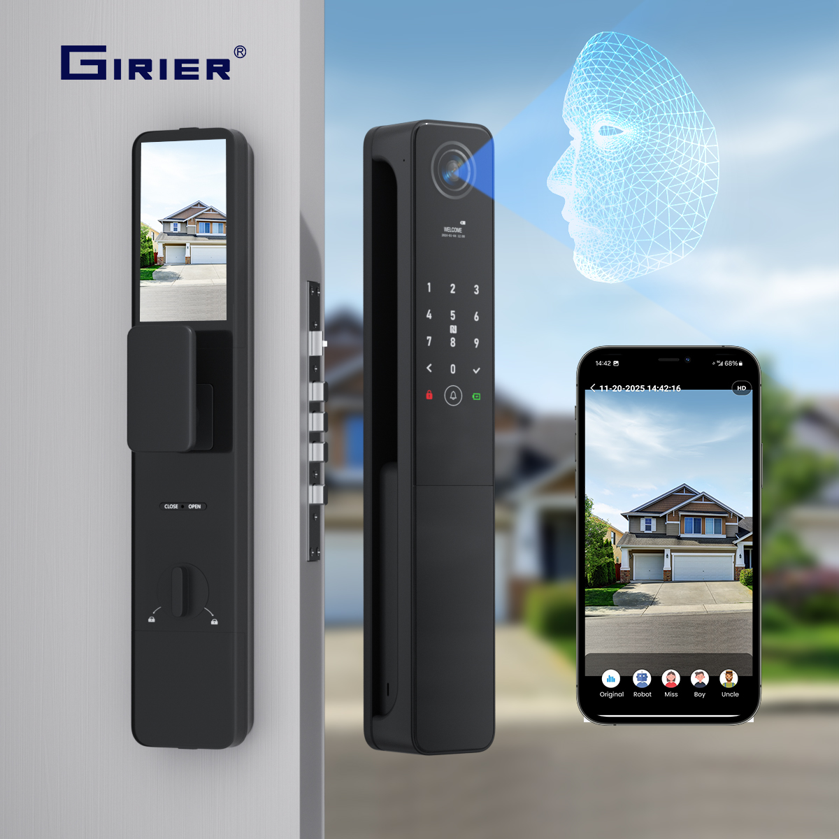 smart door lock with screen