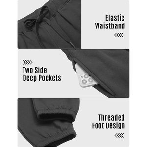 FOXA <b>Men's</b> Fleece Sweatpants <b>Cuffed</b> <b>Joggers</b> Warm Cotton Baggy Pants With Elastic Waist Breathable Design - Product Image 4