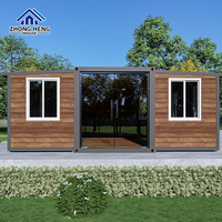 Casa Contenedor de Acero Modular Prefabricada Moderna de 20 pies, Expandible de Doble Ala, Lujo, Plegable, Portátil, Móvil, Pequeña, Tipo Almacén