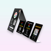 Material de PVC personalizado NFC Tap Card Stand 13,56 MHz Review Menu Stand para Google Bus Ratings Acrílico personalizado para revisiones NFC