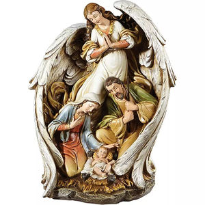 אישית דתי סלטיק קוב קתולי מרי יוסף תינוק ישו polyresin המולד מלאך שומר צלמית עם משפחה קדושה פסל - Product Image 3