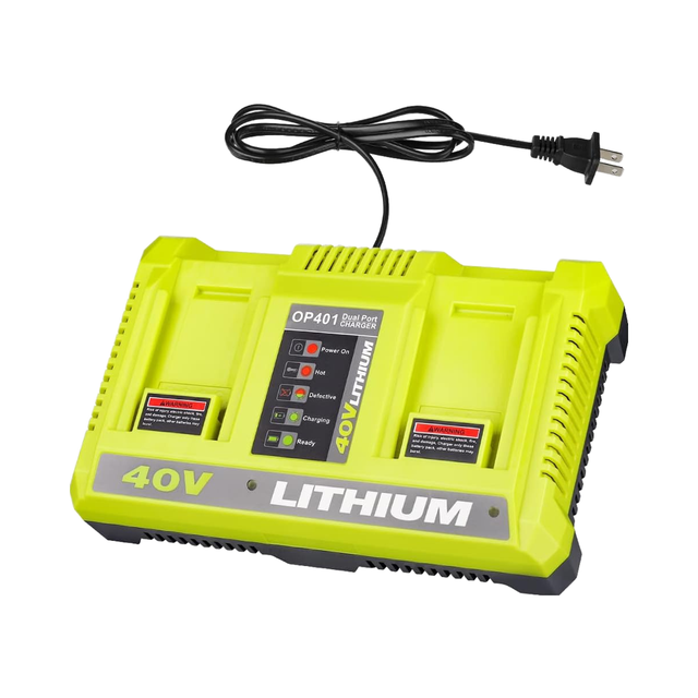 OP401 40V Lithium-ion Battery Charger Choerinton Dual Ports QC3.0 Fast Charger 100W 4A Output Compatible with Ryobi & More