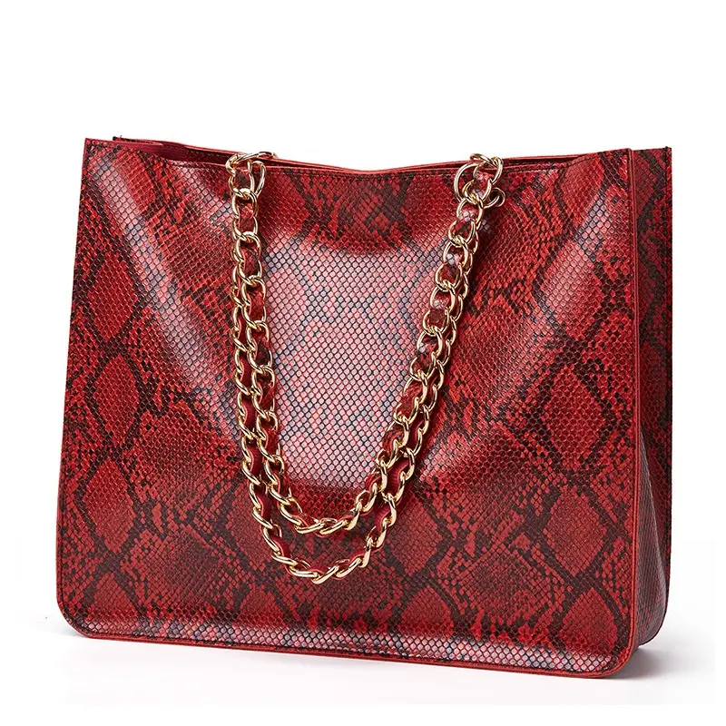 Multicolor pu leather shoulder bucket bag ladies faux python snakeskin snake skin purse tote handbag for women