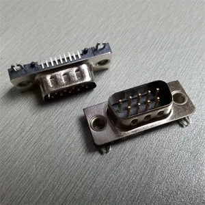 Heat Resistance COM RS232 SMT Slim D Sub 9 Pin Male Connector