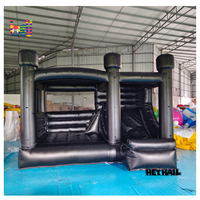Nouvelle structure gonflable noire d'extérieur, château gonflable pour saut et rebondissement, structure gonflable blanche pour mariage et fête