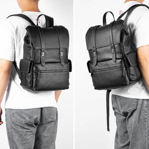 Sac à dos pour ordinateur portable 15,6 pouces en cuir Andong pour homme, avec dos respirant, en cuir de vache véritable, sac de voyage tendance pour l'extérieur 6760 - Product Image 2