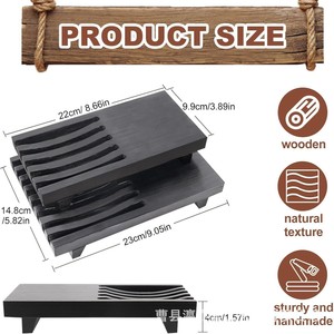 Wooden Soap <b>Dish</b> Rectangular Minimalist Design Bathroom Storage <b>Rack</b> With Drainage For Soap And Toiletries - Product Image 4