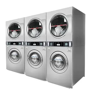 เครื่องซักผ้าและเครื่องอบผ้าสำหรับปล่อยเครื่องซักผ้าความจุขนาดใหญ่แบบหยอดเหรียญ