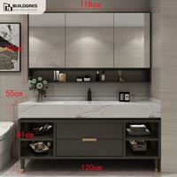 Buildgres Armoire de salle de bain moderne avec lavabo simple Meuble-lavabo de salle de bain