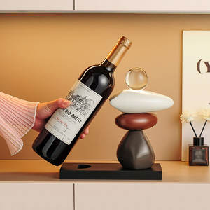 Portabottiglie in ceramica creativa con Base in legno decorazione e accessorio <span class=keywords><strong>per</strong></span> la casa da <span class=keywords><strong>salotto</strong></span> <span class=keywords><strong>per</strong></span> TV e decorazione da scrivania - Product Image 3