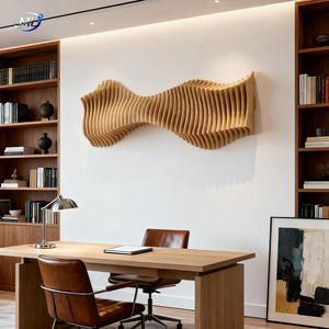 Panneau mural acoustique en bois massif 3D personnalisé, design Art Déco, respectueux de l'environnement, pour la décoration murale en bois du salon - Product Image 5