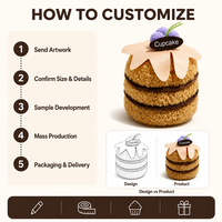 Porte-clés en peluche Cupcake avec couches de chocolat, compagnon de dessert doux, cadeau