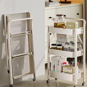 Chariot de rangement multifonction pliable à 3 niveaux Syf S, chariot à roulettes - Product Image 3