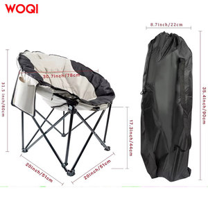 Silla Plegable para Exteriores Woqi, Marco Redondo de Aluminio, Tela Oxford, Silla de Jardín y Camping, Negra, 58x58x93 cm - Product Image 4