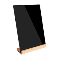 Tableau noir en bois de table avec support en bois massif, mini tableau de menu en bois pour café, bar, ou comme panneau de table autoportant