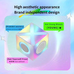 2025 phong cách mới di động không dây <span class=keywords><strong>Cube</strong></span> Mini BT Led ánh sáng đầy màu sắc hoạt động bass Woofer 5W Hifi âm nhạc Loa siêu trầm loa chơi game - Product Image 2