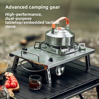 Réchaud manuel au butane IGT pour l'extérieur, léger, tactique, portable, pliable, à haute flamme, pour le camping et le barbecue, pour 1-2 personnes