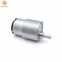 Motor DC Brushless GM37-520 37mm dengan Gearbox Logam atau Metalurgi Bubuk, Poros 6mm untuk Penggunaan Berat