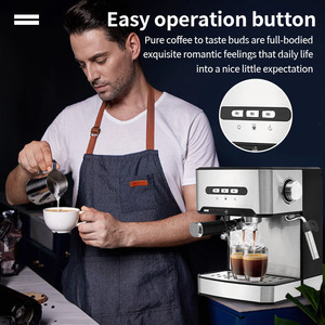 Machine à expresso semi-automatique 1,6 L 800 W en acier inoxydable avec mousseur à lait pour la maison et le bureau - Product Image 4