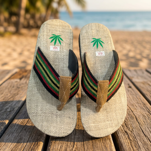 Unisex Hemp Slide Slippers Cross Strap Indoor Outdoor Flip Flops Rainbow Stripe Summer Casual Footwear - Product Image 2