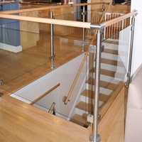 Main courante d'escalier en acier inoxydable 304/316, balustrade en verre trempé sans cadre, poteaux de garde-corps pour balcon et escalier résidentiels