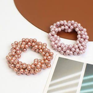 Fascia per capelli rotonda di cristallo di moda a mano popolare accessorio per la decorazione di perle per le ragazze delle donne - Product Image 3