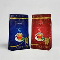 Sachet d'emballage de thé personnalisé imprimé avec soufflet latéral, fond plat à quatre soudures, thermoscellable, qualité alimentaire, OEM ODM